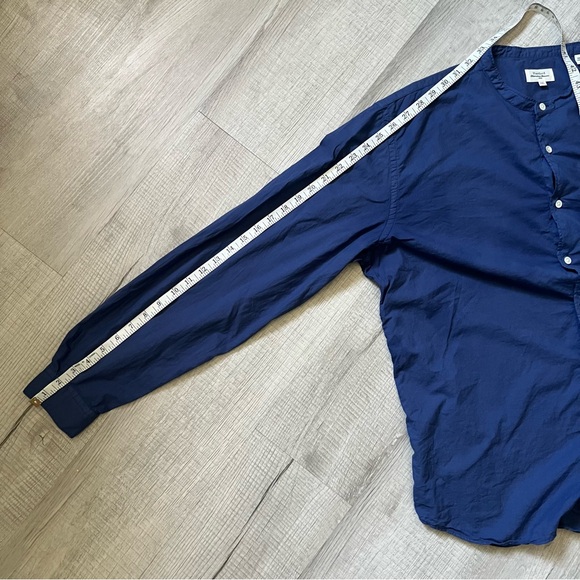 HARTFORD – PREMIUM PAT GRANDAD-COLLAR Button Up Shirt Size XXL Blue - Picture 10 of 11